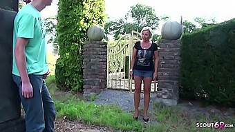 Mature German Mom Discovers Teenage Son Masturbating In The Garden And Assists Him In Sexual Activity